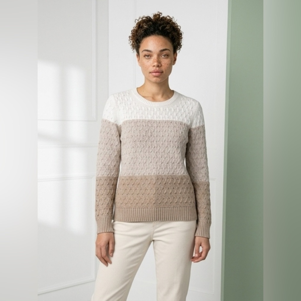 Croft & Barrow Women's Beige and Tan Sweater